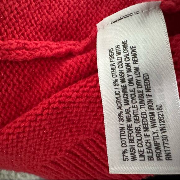 Cat & Jack Red Sparkly Button Front V-Neck Cardigan Size XL / 14 - Picture 5 of 5